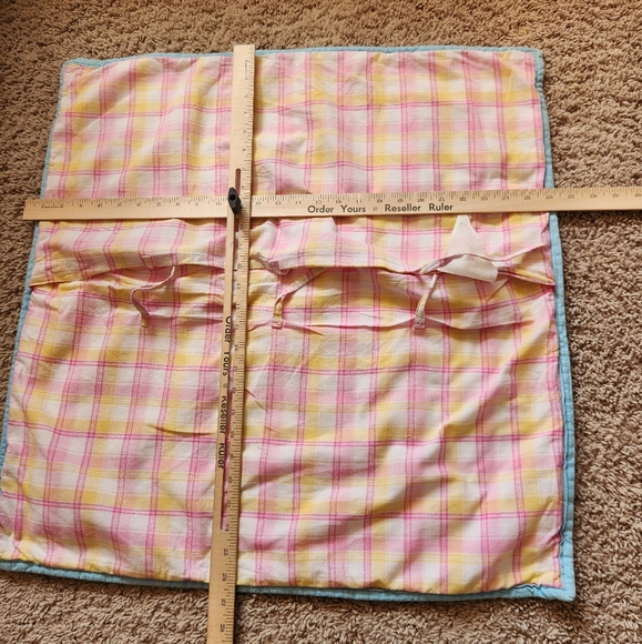 POTTERY BARN Kids Pillow Case Sham Pink Yellow Home Bedding Cotton 26 x 26 - Picture 4 of 7